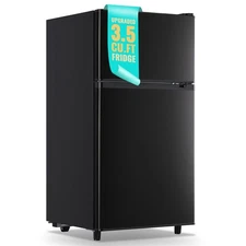 WANAI Small Refrigerator with Freezer 3.5 Cu.Ft Mini Fridge on Double Door for