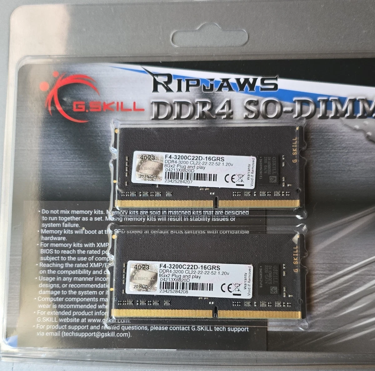 G. SKILL PC4-25600 (DDR4-3200) Bus Speed DDR4 SDRAM Memory (RAM