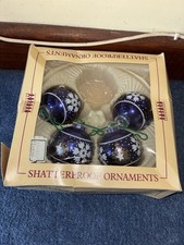 Vintage Blue Christmas Baubles - 1 Missing