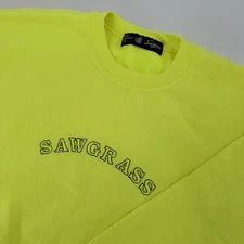 TPC Sawgrass Sweatshirt Mens Large Neon Yellow Sawgrass Country Club Crewneck