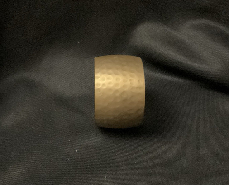 Vintage Hammered Solid Brass Round Cuff Bracelet … - image 3