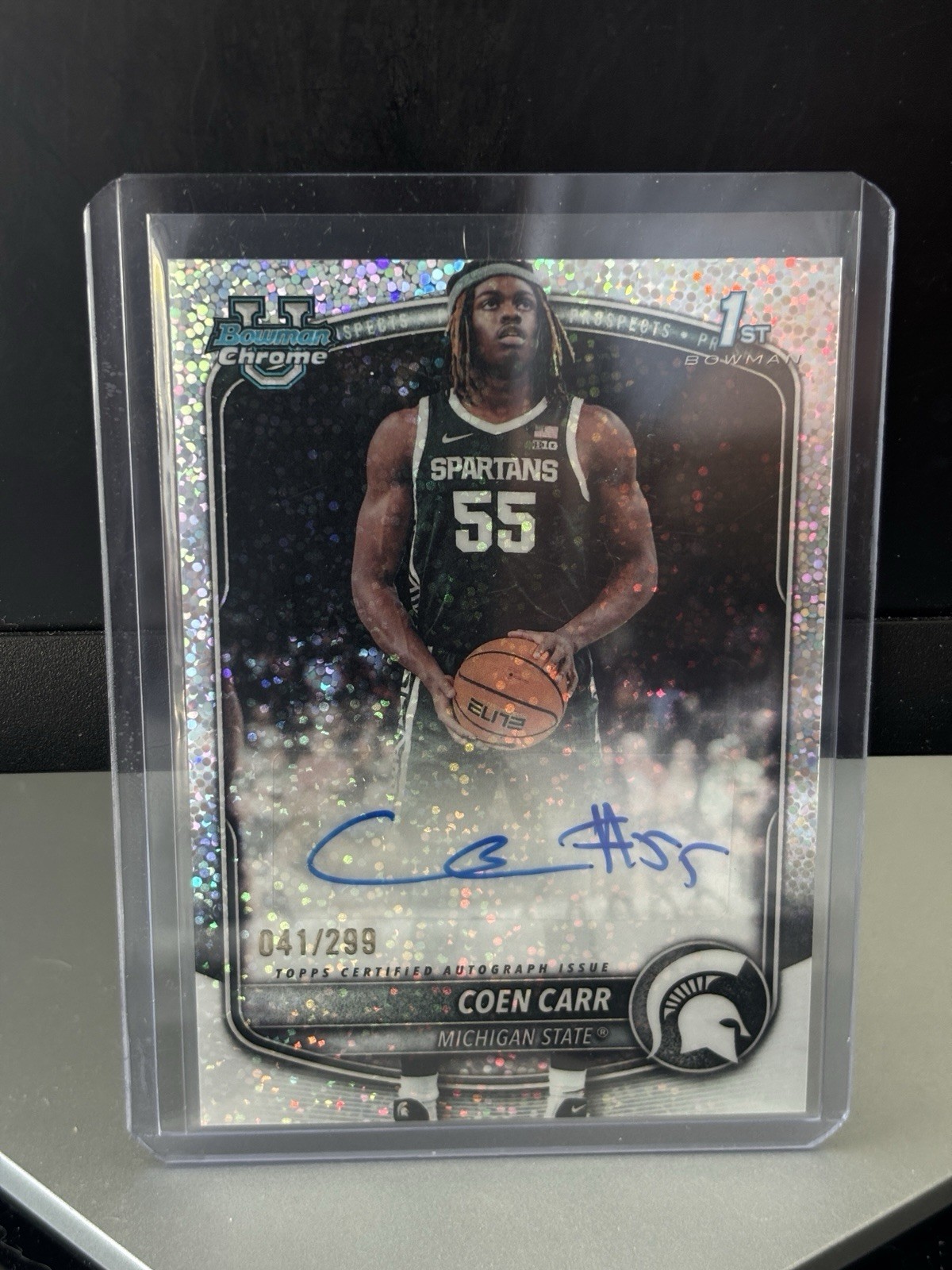 2025 Bowman Chrome Prospect Speckle Refractor /299 Coen Carr #CPA-CC Auto 1st