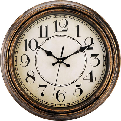 12'' round Classic Wall Clock, Battery Operated Quartz Clock Silent Non Ticking