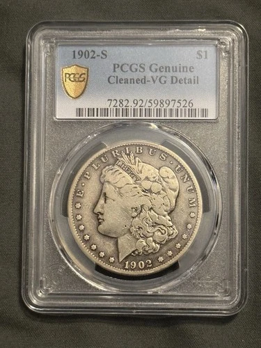 1902-S Morgan Silver Dollar PCGS VG Detailed Cleaned