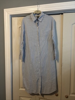 Coco & Carmen Women s S/M Striped Button Front Shirt Dress