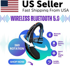 Wireless Bluetooth 5.0 Earpiece Headset Driving Trucker Earbuds Noise Cancelling