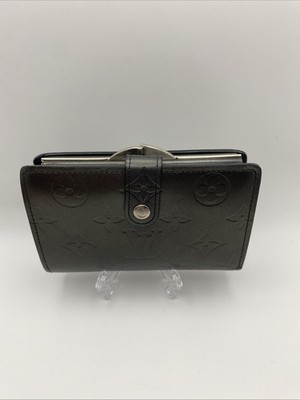 Louis Vuitton Monogram Viennois Wallet Matte Vernis Gray Kiss Lock Silver M65152
