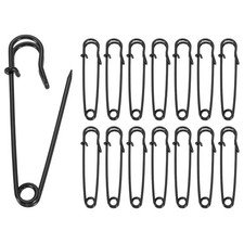 30pcs Safety Pins 70mm Electroplated Large Safety Pin for Clothes, Black