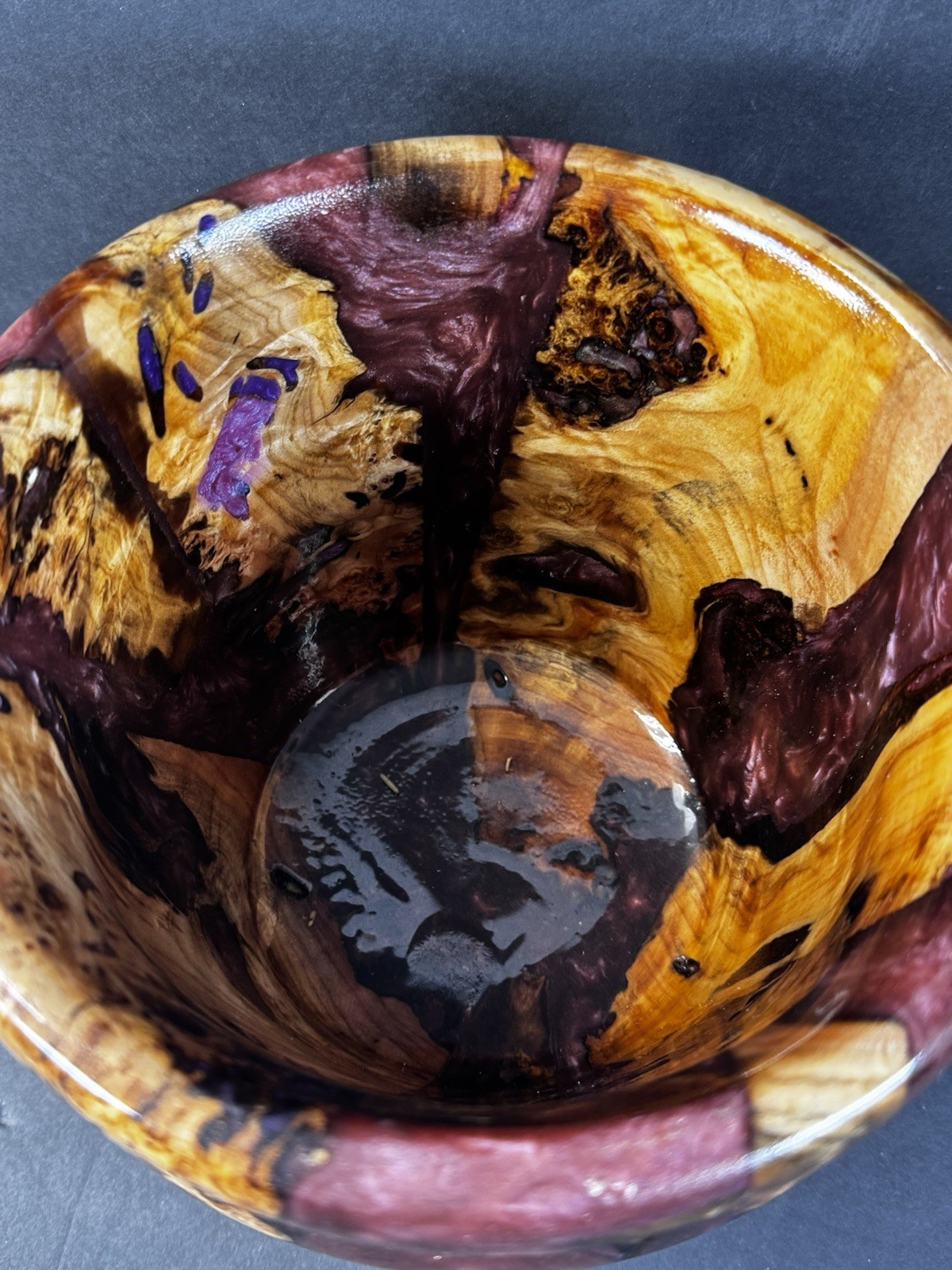 Handmade Pecan Wood and Resin Bowl Decorative Unique