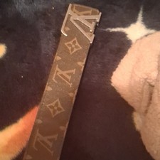 Louis Vuitton Brown Logo Buckle Dress Belt Designer Monogram LV Pattern for Men