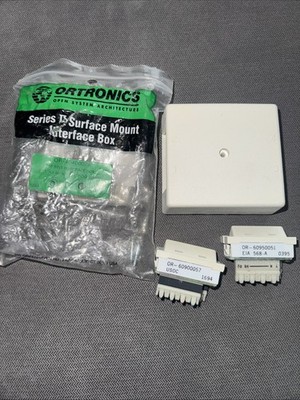 Ortrotics Surface Mount Box And 2 Ortronics OR 2 Port PCB Module 110 Unkeyed