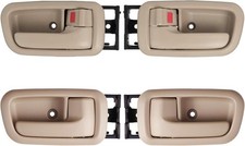 Set of 4 Interior Door Handles W/Bezel Beige Compatible with 2000-2006 Toyo...