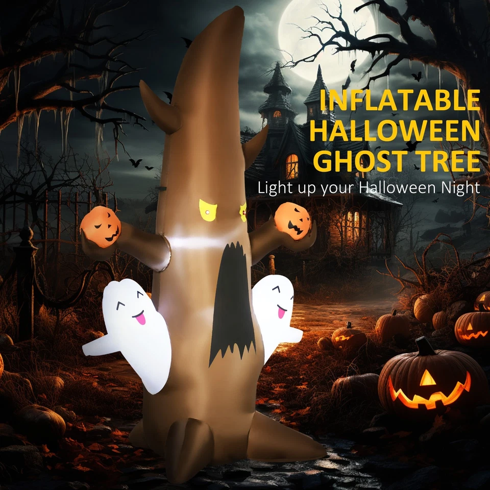 5ft Halloween Inflatables Ghost Tree,Scary Pumpkin Dead Tree Blow Up Yard Decor - Image 3 of 4