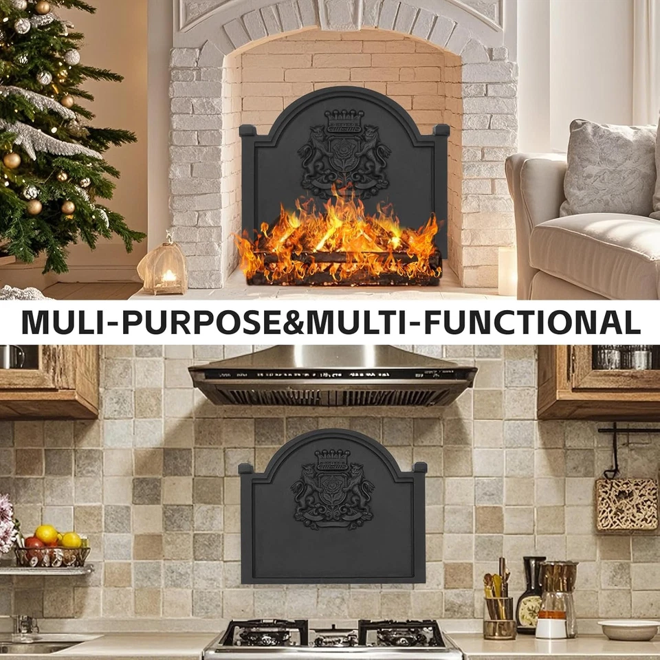 壁炉背板 - 壁炉壁炉壁炉 20 英寸带脚 | 铸铁 Fi — 第 2/4 张图片