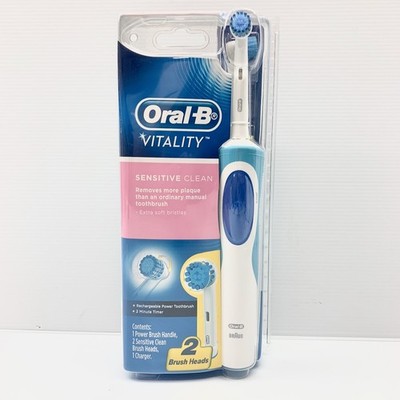 Oral-B Vitality Sensitive Clean Electric Toothbrush 2 Heads Extra Soft Bristles