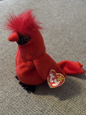 Ty Beanie Babies Mac The Cardinal Plush Toy Retired and Errors Spelling And Date