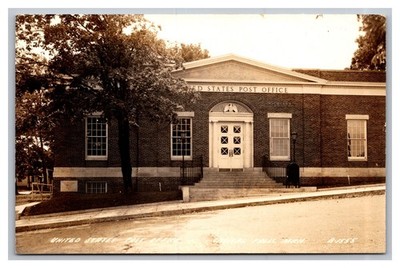 RPPC Crystal Falls MI Michigan United States Post Office Unposted Kodak Postcard