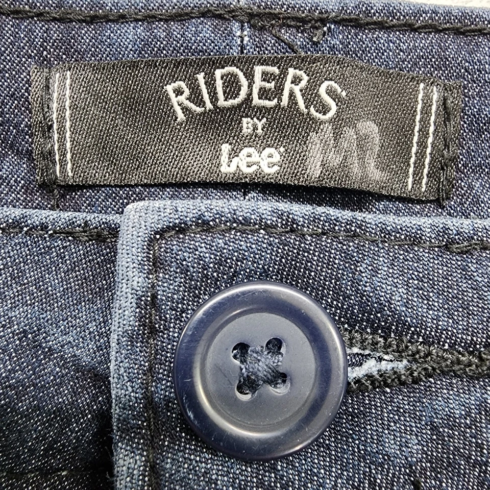 Lee Riders Skort 女式 26W 蓝色弹力牛仔迷你内置短裤休闲  — 第 4/4 张图片