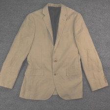 J.Crew Ludlow Mens 36R Blazer Tan Brad McNutt Linen Sport Coat Office Wedding
