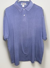 VTG Jerzees Blank Polo Shirt Men's Size Extra Large Blue 50/50 Blend Made In USA