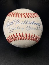 500 HOME RUN CLUB AUTOGRAPHED AL BASEBALL     MANTLE+WILLIAMS+MAYS    JSA LETTER