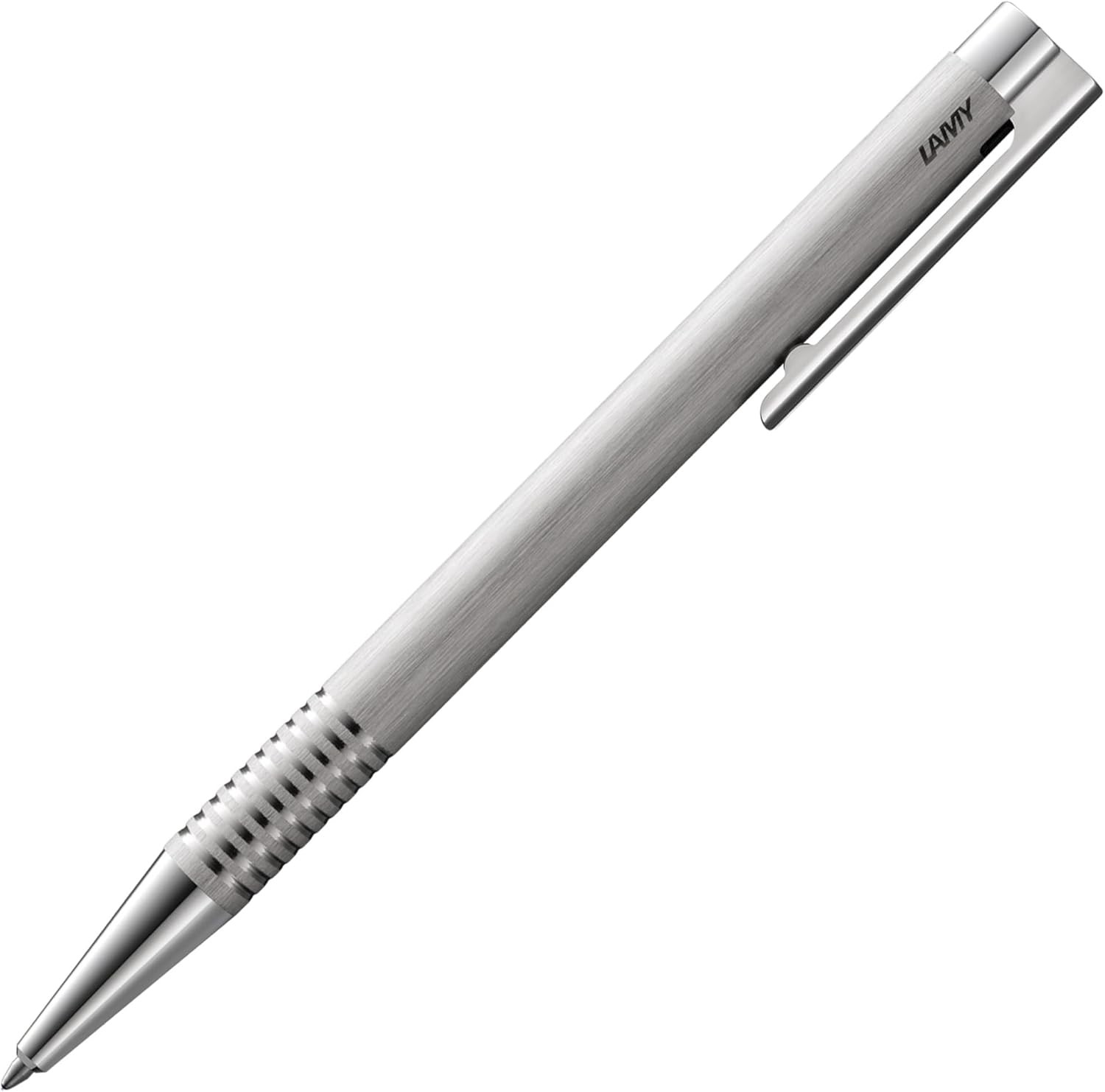 Lamy Logo Ballpoint Pen Brushed Silver M16 Medium Black Ink Student Professional