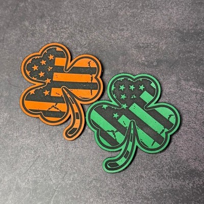 American Flag Irish Clover Morale Patch | Made in USA | Multiple Color Options