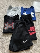 Boys Shirts And Shorts Qty 5 Under Armour And Nike Size 4
