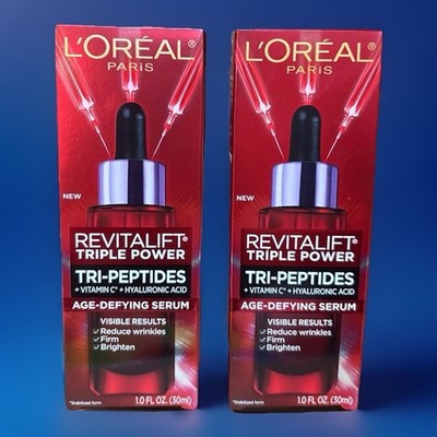 2 Pack  Loreal Revitalift Triple Power Age-Defying Serum  1 oz X2 Tri-Peptides