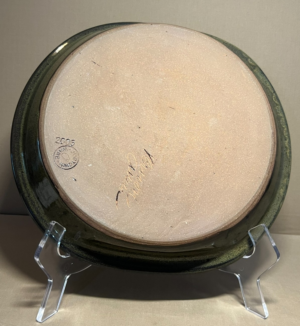 Jugtown Ware-North Carolina Southern Pottery- 10" Oval Bowl V. Owens Signed 2006