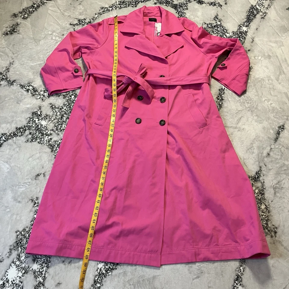 Gabardina Lane Bryant para mujer talla 20 rosa con cinturón doble pecho Foto 4 de 4