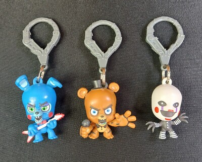 FNAF Five Nights At Freddy's Bag Backpack Clip Hanger Lot of 3 