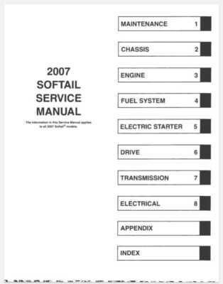 2007 Harley-Davidson FLSTF Softail Fat Boy Workshop Service Manual