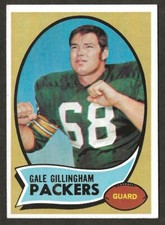 1970 Topps #131 GALE GILLINGHAM Green Bay Packers ROOKIE Crease Free 08