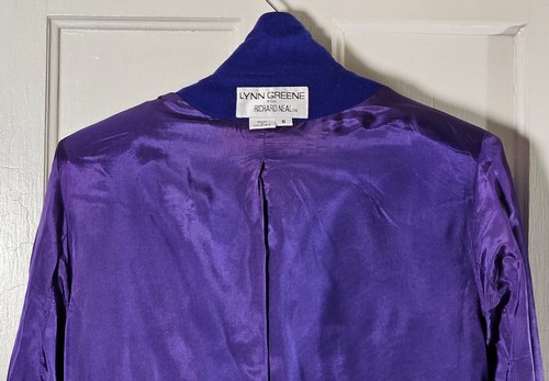 VTG Lynn Greene Blazer Richard Neal Women's Size 6 Inidgo Purple Wool Lined - Picture 18 of 24