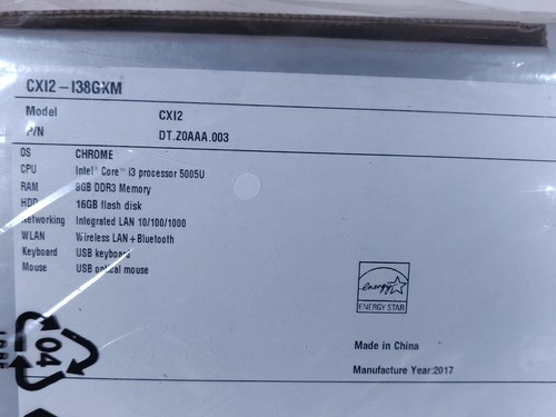 Acer Chromebox CXI Intel i3 8GB RAM 16GB Drive Desktop Keyboard Mouse NEW - Picture 3 of 5