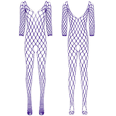 DE iEFiEL Damen Fischnetz Sexy Cut Out Offene Schritt Strumpfhose Nachtwäsche