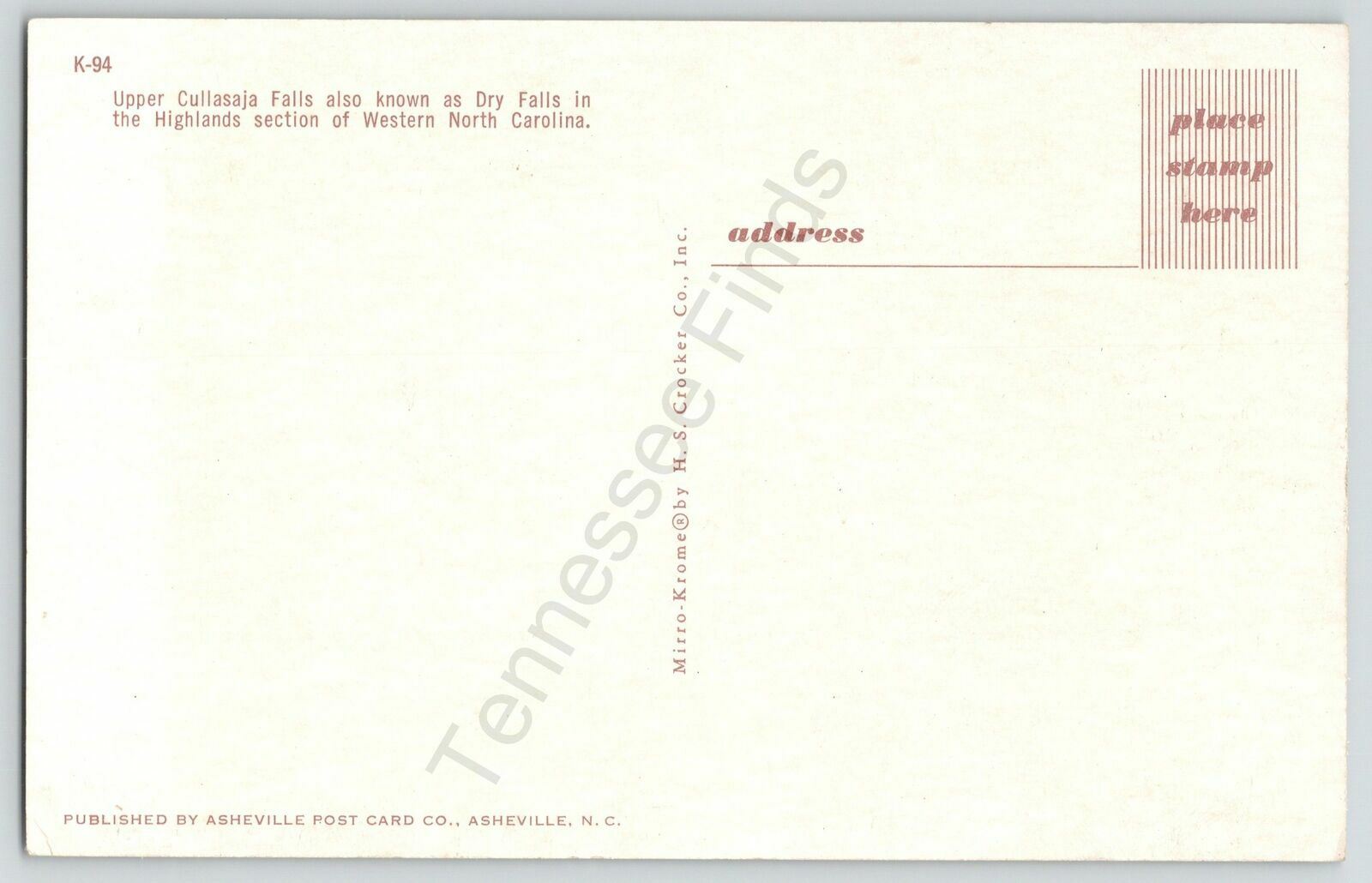 Upper Cullasaja Falls Western North Carolina Postcard Landscape Nature