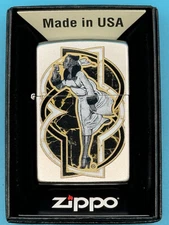 Metal Windy Girl Design Chrome Zippo Lighter NEW