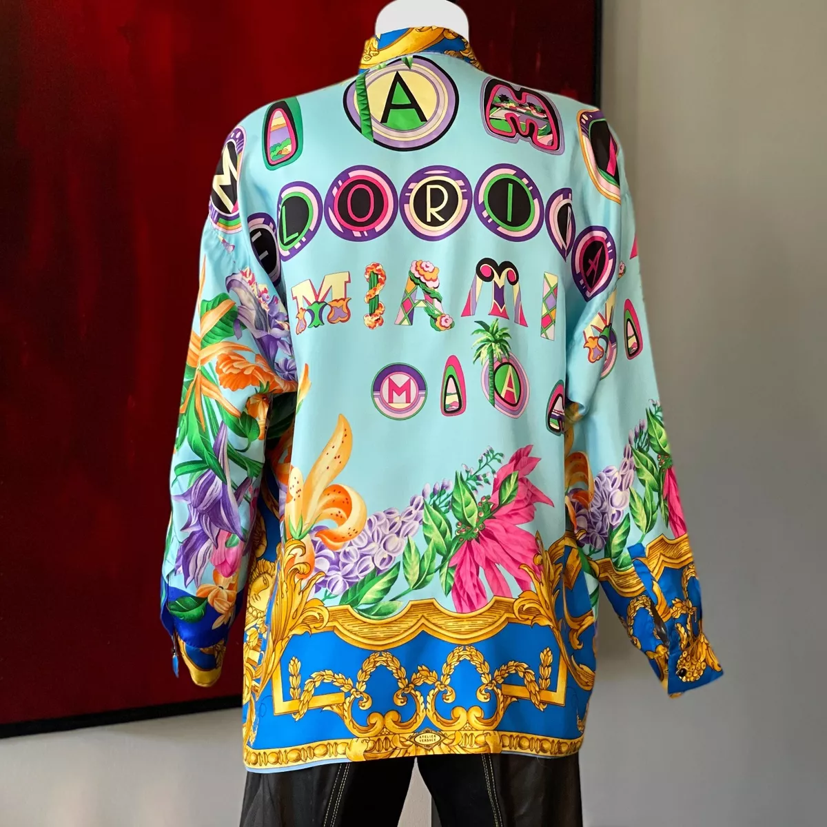 Versace miami silk clearance shirt