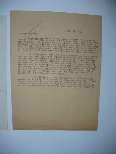 1947 VIRGINIA SENATOR WILLIS ROBERTSON AUTOGRAPH LETTER, POLITICAL CONTENT - Picture 4 of 5