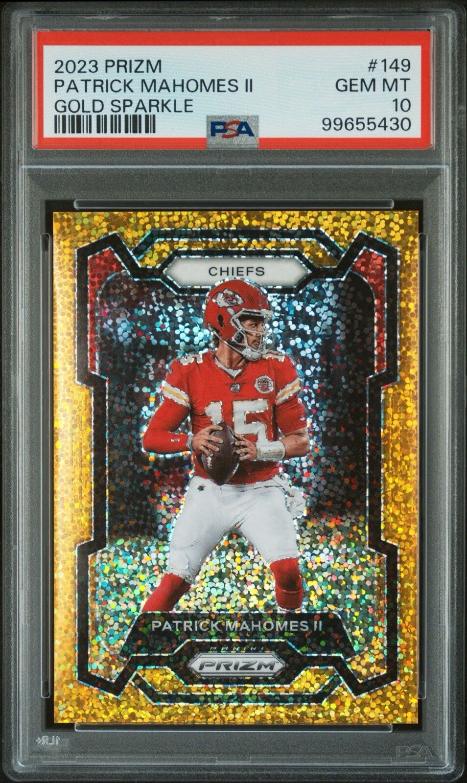 Patrick Mahomes II 2023 Prizm #149 Gold Sparkle /24 Price Guide 