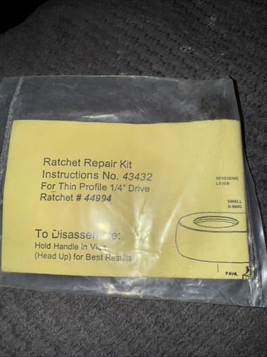 Craftsman Ratchet Repair Kit 43432 ¼” Drive Thin Profile Non-Quick Release 44994