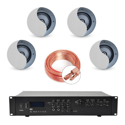 Heim/Büro Musiksystem mit 4 Deckenlautsprechern Bluetooth MP3 FM Tuner