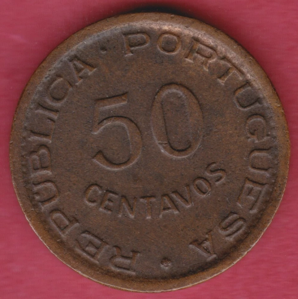 R* PORTUGAL ANGOLA 50 CENTAVOS 1954 XF DETAILS #5611 - Image 2 of 2
