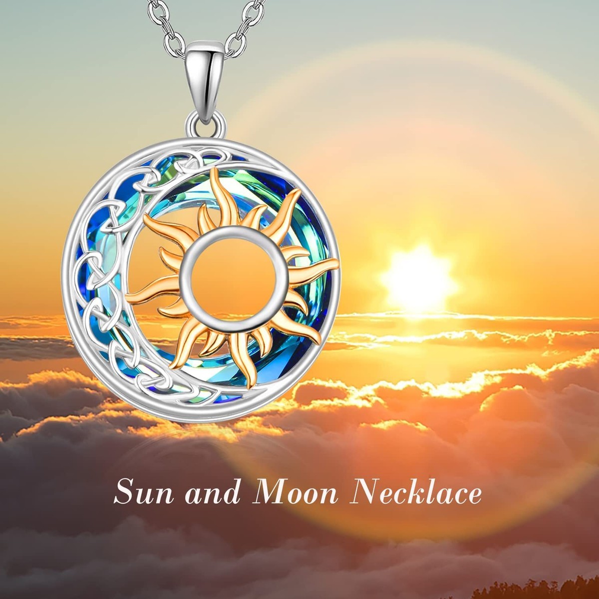 Collier Soleil En Argent Massif Rhodié 925/1000