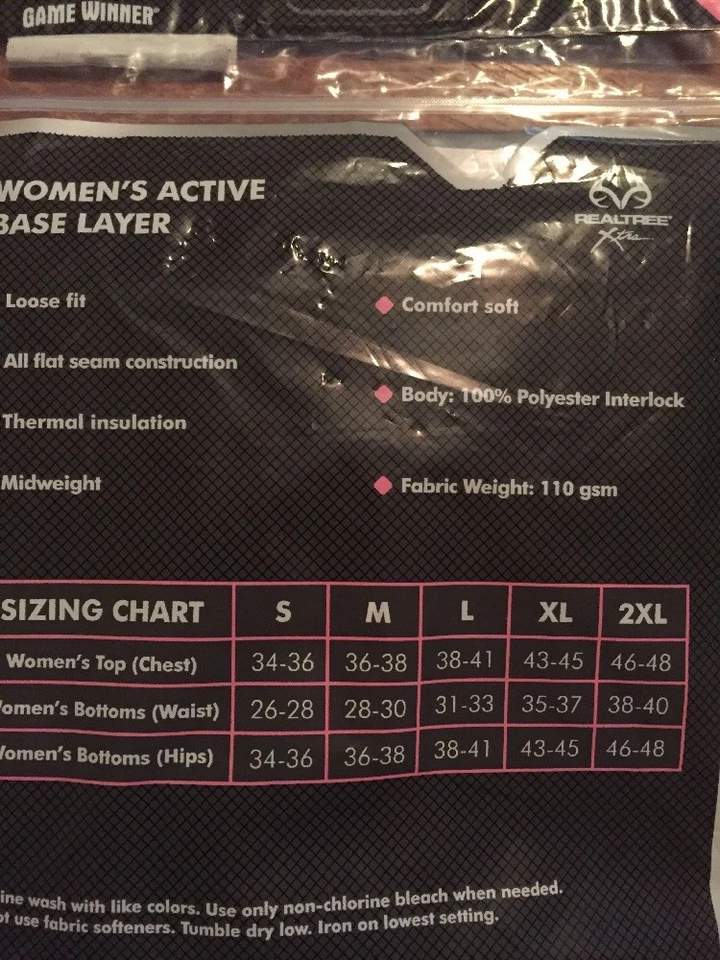 Game Winner Women's NWT Camouflage active base layer TOP 1.00 warm MED 10-12  - Image 3 of 3