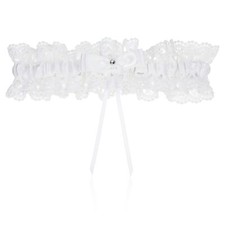 White Wedding Garter for Bride Elastic Lace Bridal Women Girls Valentine's