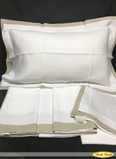 SCONTO 25% Completo lenzuola Dea 2 piazze "Malibù", puro lino e misto lino