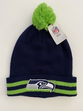 Seattle Seahawks Winter Knit Hat Cap Beanie Embroidered NFL Team Hawks Pom NEW